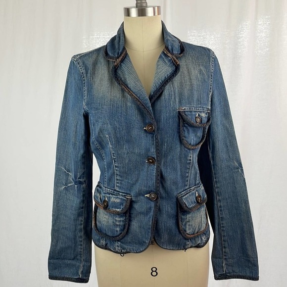 United Colors Of Benetton Jackets & Blazers - United Colors of Benetton Distressed Denim Jacket